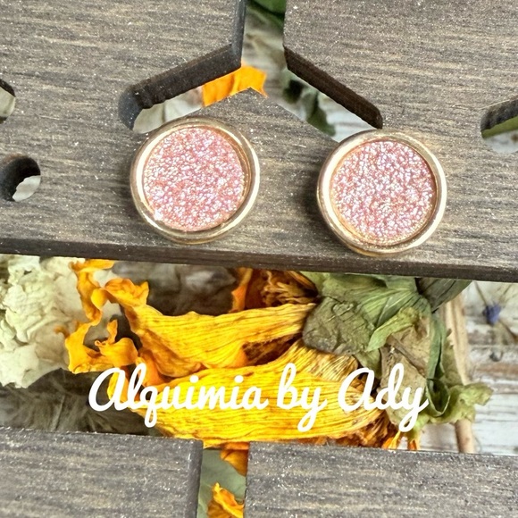 Alquimia Pink and Gold Earrings - Picture 1 of 1